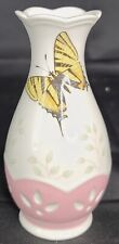 Lenox Butterfly Meadow Bud Vase (Pink) Monarch Butterfly Ladybug 4-3/4