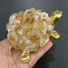 Natural Citrine Crushed stone Sea turtle skull Quartz Crystal Skull Healing 1PC picture