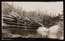 Scarce RPPC of Logs Dumped into Mill Pond. S.W. Washington. C 1920's Logging  picture
