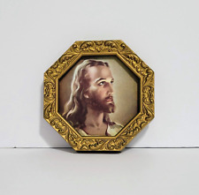 Burwood Prod. Co. 1980 Jesus Christ Wall Plaque w/ Plastic Gold Frame ~ 6