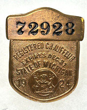 1925 MICHIGAN Chauffeur Badge #72928 picture