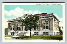 Wellington KS-Kansas, Wellington Public Library Vintage Souvenir Postcard picture
