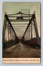 Columbus IN-Indiana, Second St Wagon Bridge over White River Vintage Postcard picture