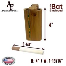 4'' TEAK INLAYED HIGH QUALITY WOOD DUGOUT WITH A PINCH HITTER PIPE MADE IN USA picture