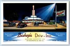 Tulsa Oklahoma OK Postcard Bishop's Driv-Inn Motel Cars Scenery Route 66 picture