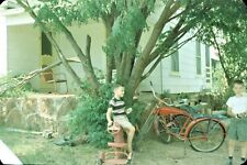 1961 Boys Playing Standing Outside Bicycles 60s Vtg 35mm Anscochrome Slide picture