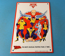 Vintage Conoco Gasoline Porcelain Sign - X-Men Marvel Comics Group Gas Pump Sign picture