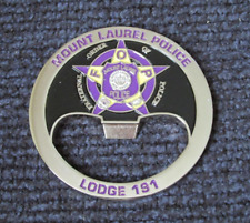 Mount Laurel NJ Police Challenge Coin Bottle Opener F.O.P. Lodge 191 New Jersey picture