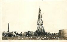 RPPC Photo postcard C-1910 Kansas Caldwell Oil Well 22-13551 picture