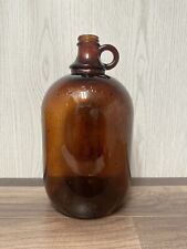 Vintage Brown Glass Jug One Gallon Embossed picture