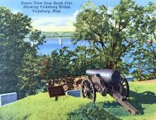Postcard Scenic View South Fort Showing Vicksburg Bridge Vicksburg Mississippi picture