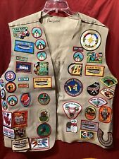 Vintage Indian Guides Suede Leather Vest with Patches YMCA picture