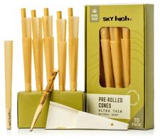 SKY HIGH Ultra Thin King Size Natural Unbleached Hemp Cones Kit - 10 Pack picture