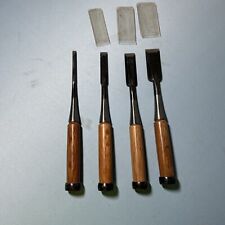 4 vintage wood chisels Made In Japan Good Condition picture