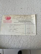 1878 Original Antique purchase receipt & payment by Eureka Poultry Co.BOSTON picture