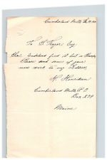 1885 Handwritten Letter H Henriksen Cumberland Mills Maine ME Stamped Genealogy picture