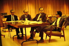 Vtg 35mm 1969 4 men business meeting conference at table in suits picture