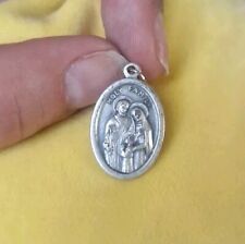 Vintage Catholic Holy Family, Holy Spirit Silver Tone Religious Medal picture
