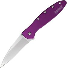 Kershaw K.O. Leek Assisted Open Knife Plain Edge Purple  Aluminum Handle 1660PUR picture