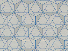 HBF, Folded Lines (973-54) Grey & Aqua Upholstery Fabric, Total 2 Yards picture