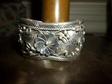 Fine Antique Sterling Silver Native American Cuff Bracelet Old Pawn Size 6.75 picture