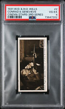 1931 Wills Tobacco #2 Conrad and Genevieve Cinema Stars Graded PSA 4 picture