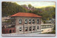 Postcard C&O Railroad Passenger Station Charleston WV Divided Back Posted picture