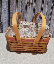 Vintage Longaberger 1992 Mother's Day Basket W/ Floral Fabric And Plastic Liner picture