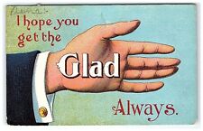 1910 Postcard Left Hand Glad I Hope You Get The Always Extended Offering Shake picture