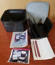 Tupperware Memory Mates Photo Recipe Box Modular Square #1620-1 Black + Gray Lid picture