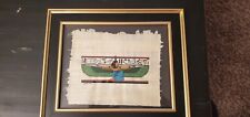 Egyptian Genuine Papyrus, Winged Goddess Isis, Fine Hand Painted Framed Gold  picture