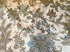 DESIGNER MAGNOLIA HOME FASHIONS WHITE/GREEN PAISLEY JACOBEAN PRINT 9.75Y by 55in picture