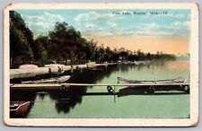 Pontiac Michigan Cass Lake Scenic Natural Landmark WB Cancel WOB Postcard picture