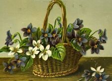 c.1880s Electra Laundry Soap  Lustro Wicker Basket Flowers picture