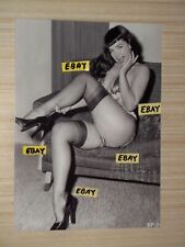 4X6 Vintage Artistic Photo Bettie Page In Lingerie Sitting On A Chair Nice Legs picture