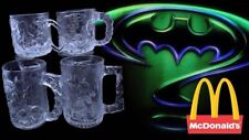 Vintage Batman Forever Movie Glass Mugs From McDonald's - 1995 Full Set of 4 picture