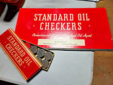 VINTAGE STANDARD OIL CHECKERS FULL SET WITH ORIGINAL BOX RARE COMPLETE picture