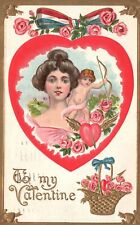 Vintage Postcard 1909 To My Valentine Hearts Day Present Valentine Special picture