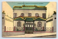 San Francisco California CA Chinatown Chinese School Linen Postcard 1955 picture