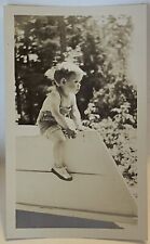 Vintage Photograph Black White Snapshot Young Boy Child Sitting Identified picture
