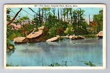 Elyria OH- Ohio, The Basin, Cascade Park, Antique, Vintage c1934 Postcard picture