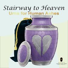 Elegant Purple Angel Wings Cremation Urns for Adults, Complete with Velvet Bag picture