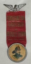 Vintage Binghamton Excelsior at Middletown Fire Department 1893 Ribbon Medal Pin picture