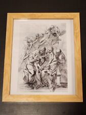 Holy Family With Saint Anne, vintage framed Christian Catholic art print picture
