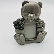 Teddy Bear Picture Frame Silver Pewter Baby Shower Boy Nursery New Born picture
