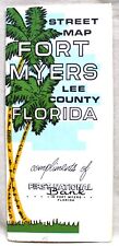 FORT MYERS LEE COUNTY FLORIDA CITY STREET HIGHWAY ROAD MAP 1965 VINTAGE picture
