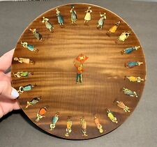 Vintage 8.5” Wooden Plate W/ Switzerland Swiss Cantons Traditional Dress Ladies picture