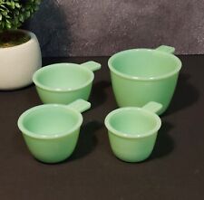 Green Jadeite Glass Depression Style Nesting Measuring Cups, Vintage, Bowl, Dish picture