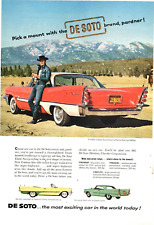 1957 Print Ad De Soto Fireflite 2-door Sportsman in Fiesta Red and White Cowboy picture