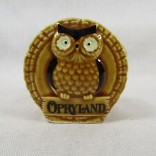 Vintage Opryland Owl Toothpick Holder Japan ceramic souvenir Brown Tree slice picture